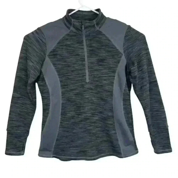 AVALANCHE Womens Size Large Gray 1/4 Zip Lightweight Athletic Jacket Thumb Holes - Picture 1 of 9